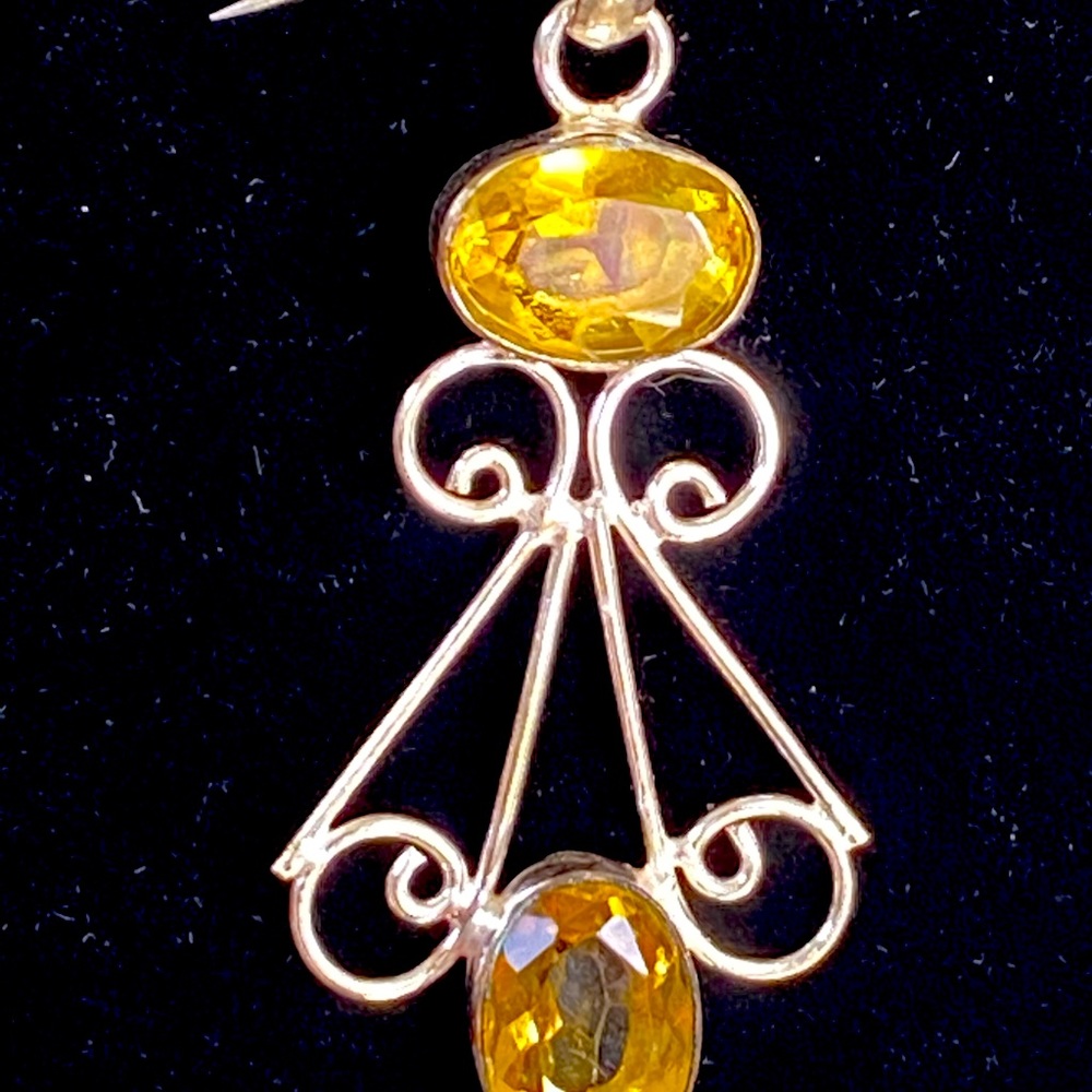 Handcrafted Silver Faceted Citrine Angel Pendant